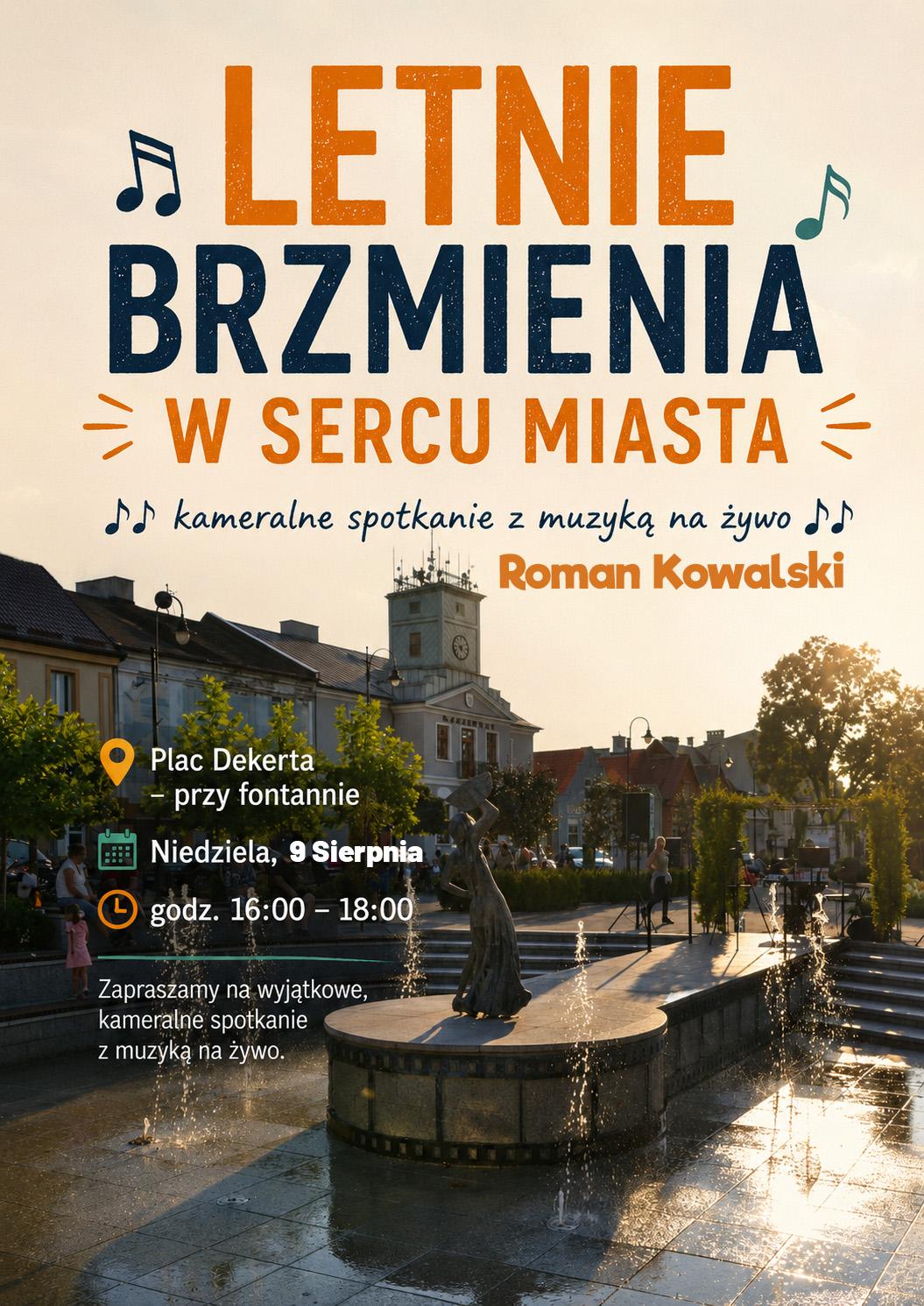 Muzyka na żywo na Placu Dekerta – 2 sierpnia ROMAN KOWALSKI