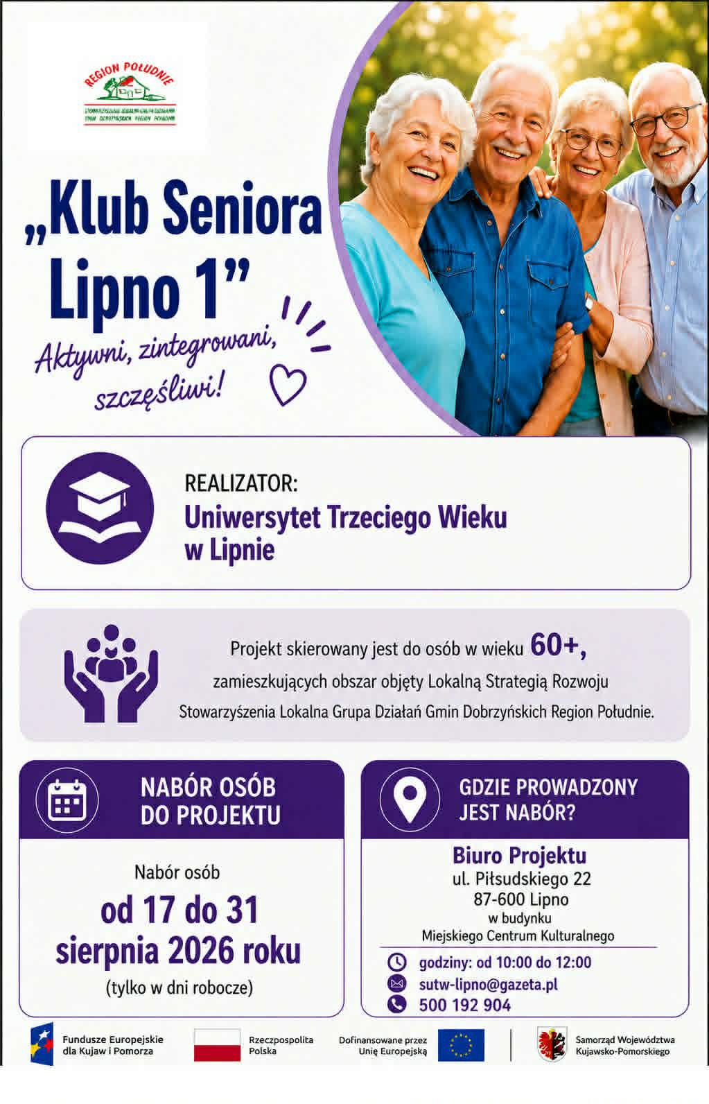 MCK partnerem projektu Senior+ realizowanego przez Uniwersytet Trzeciego Wieku w Lipnie