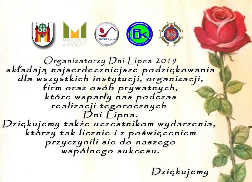 Dni Lipna 2019 - podziękowania