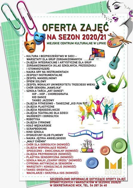 Oferta zajęć dydaktycznych i warsztatów artystycznych na sezon 2020/21