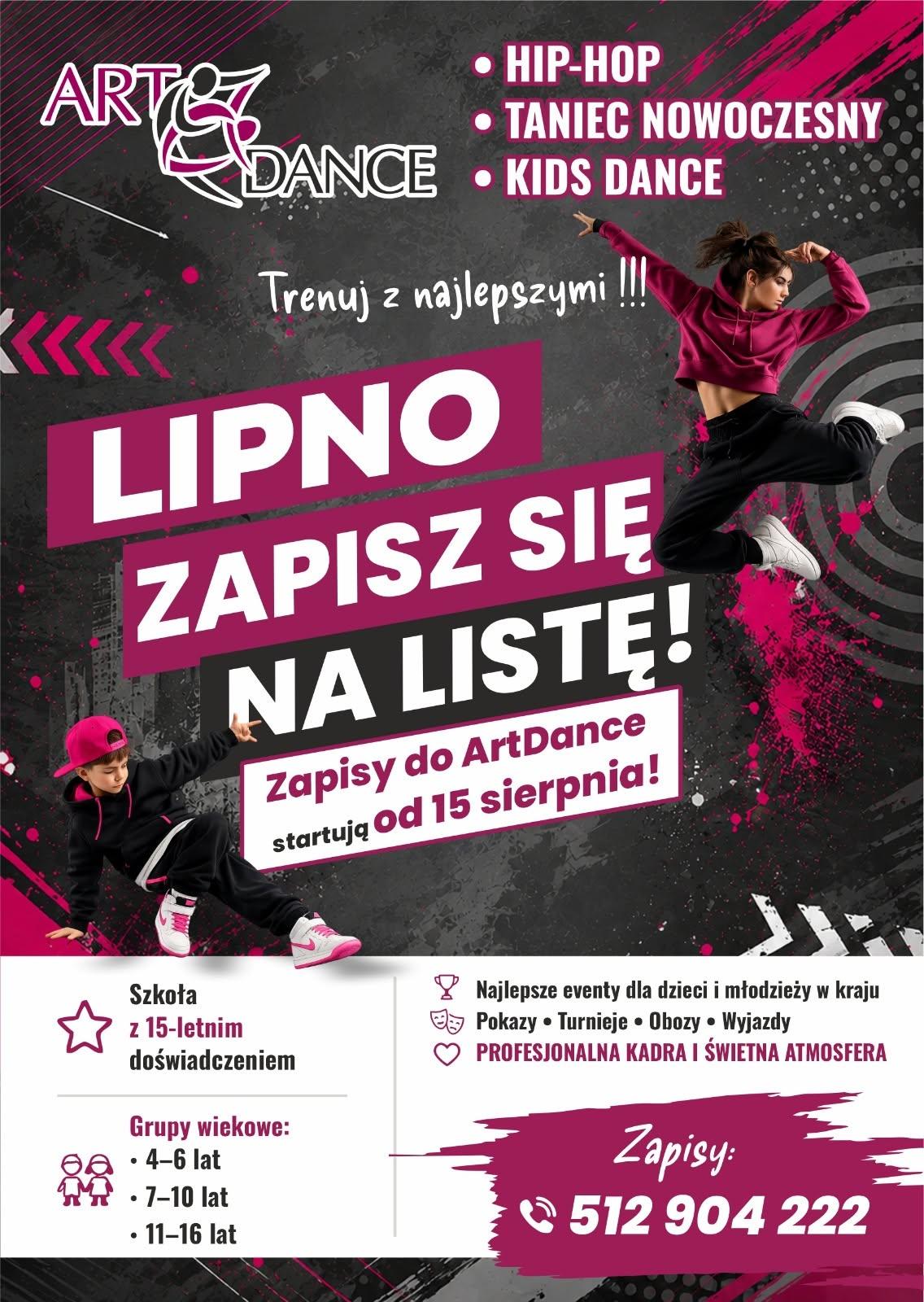 JUŻ NIEBAWEM RUSZAJĄ ZAPISY DO ART DANCE!